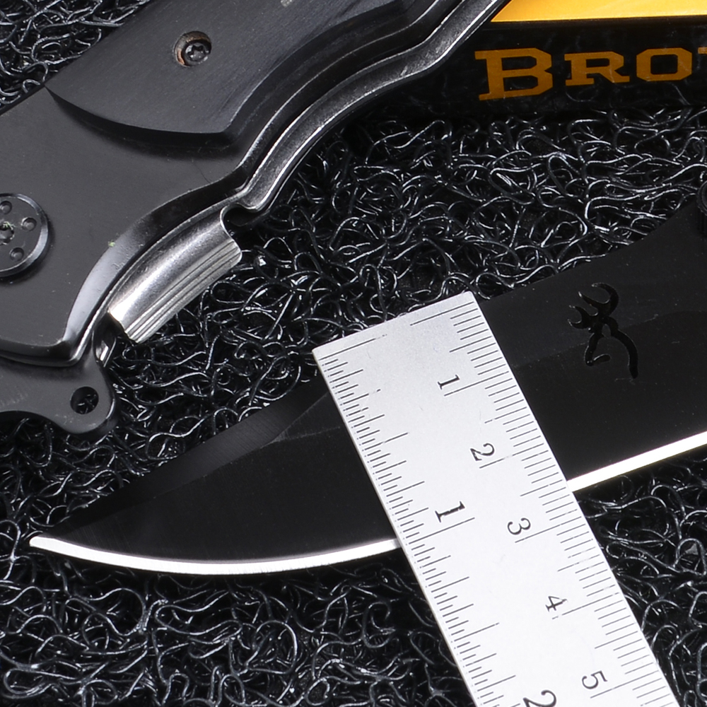 BN-01 มีดเดินป่า มีดพับ แคมปิ้ง Browing Folding Knife 339 ใบมีดดำยาว 20 ซม ชิ้น 250 กรัม ดำ 20 ซม.