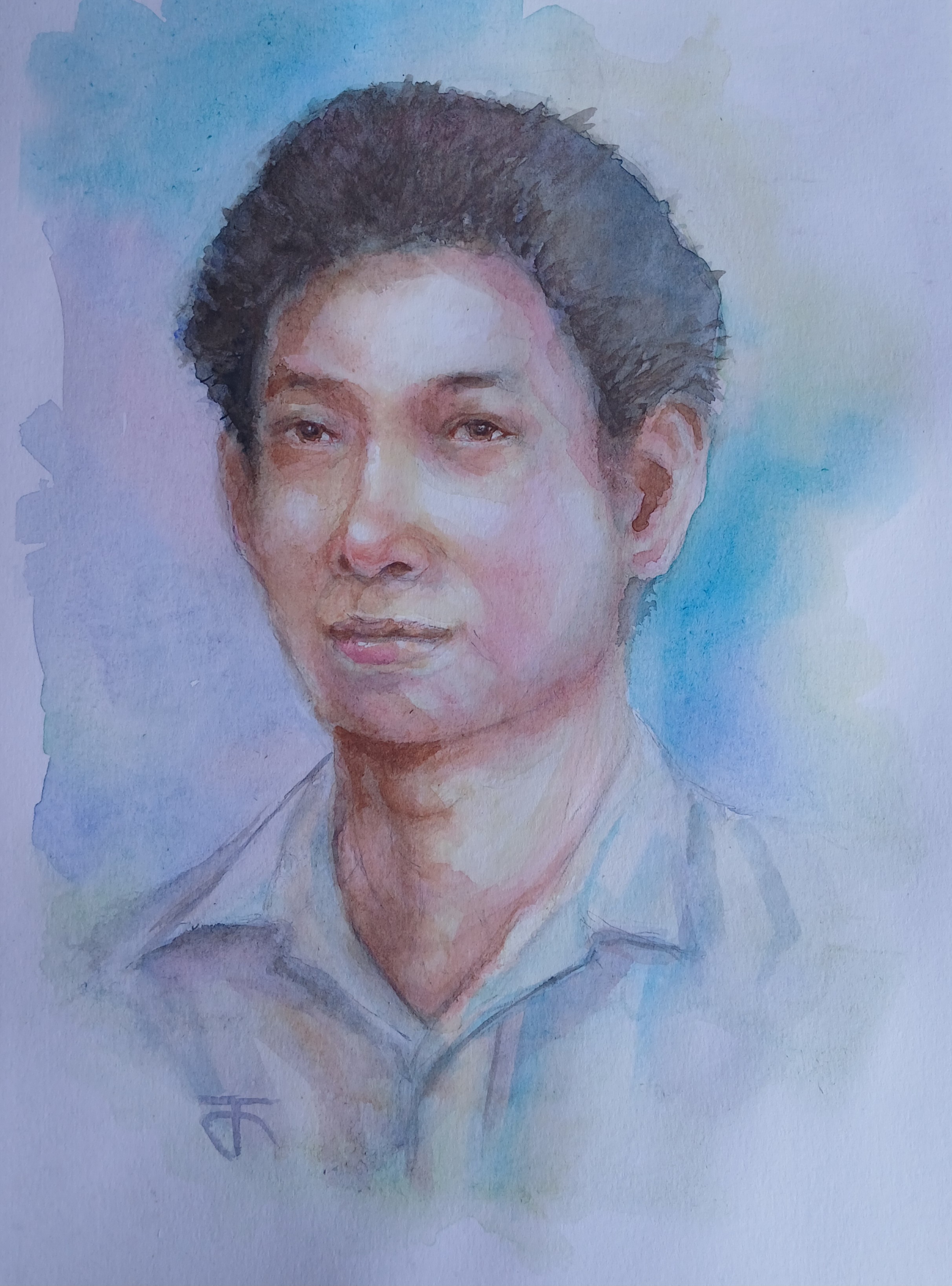 Portrait-2501-x7 สีน้ำ บนกระดาษ Canson 320 แกรม ขนาด [A4] 21 cm. x 29.7 cm.