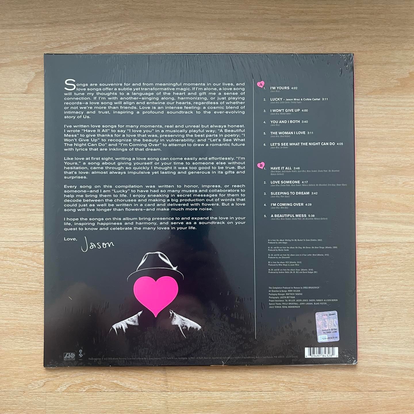 แผ่นเสียง Jason Mraz– LaLaLaLoveSongs ,Vinyl, LP, Compilation รวมเพลง ,มือหนึ่ง ซีล