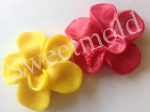 แม่พิมพ์ รูปดอกชบา 3d 4 ช่อง 002274