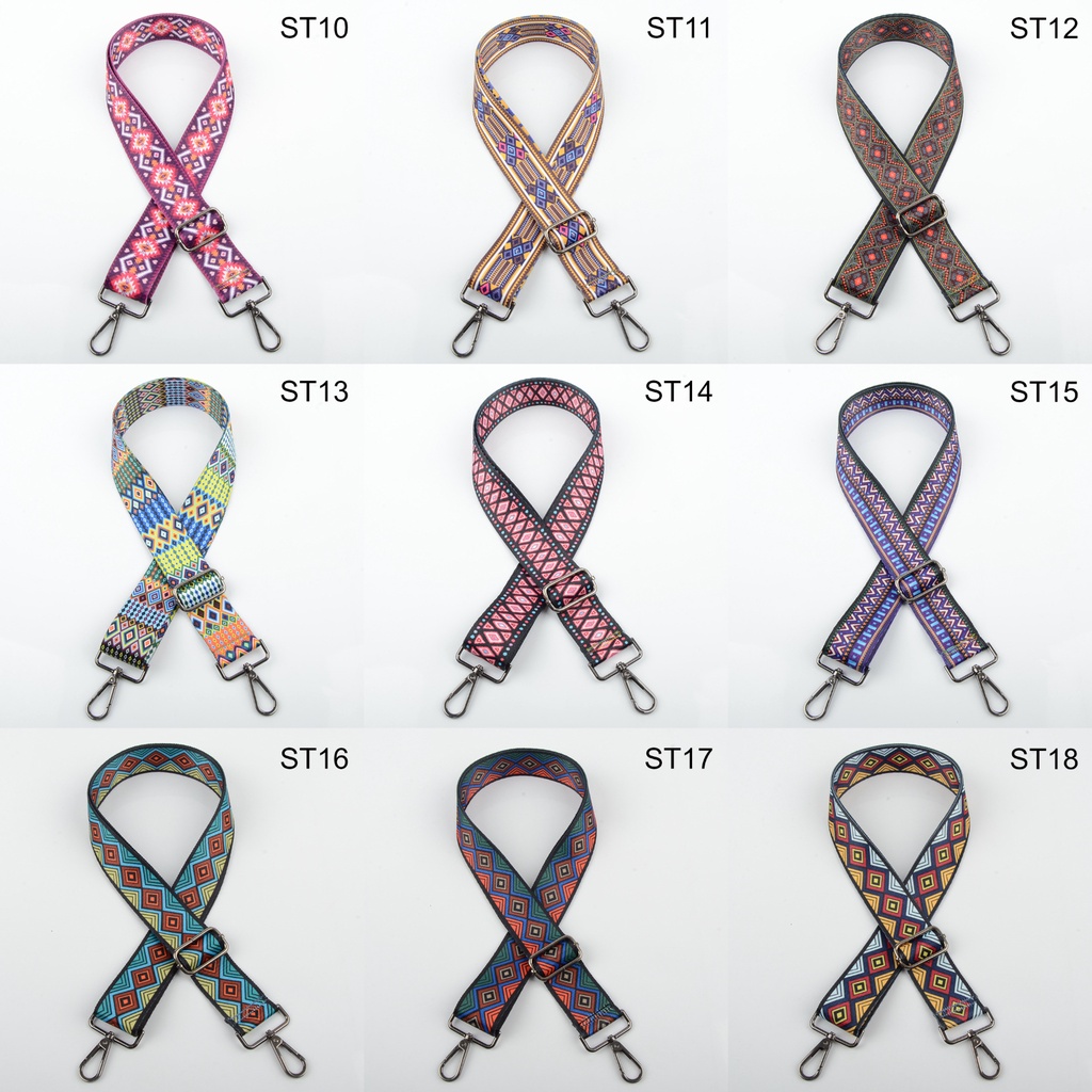สายสะพายกระเป๋าอย่างดี อะไหล่โลหะ สีเงินดำพรีเมี่ยม (Black Silver) ขนาดหน้ากว้าง 1.5 นิ้ว