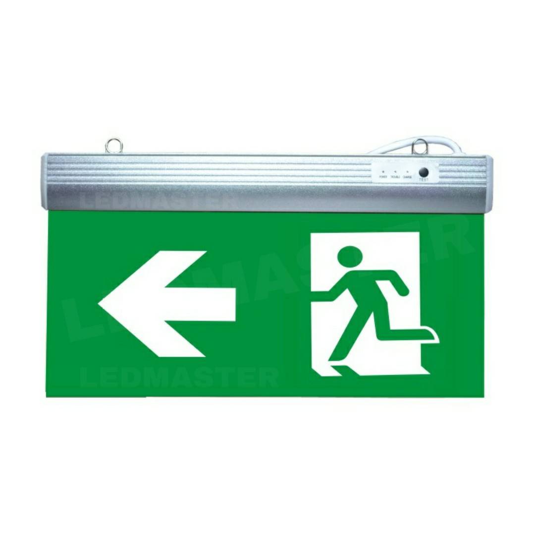ป้ายLEDคนวิ่งศรชี้ซ้าย Led emergency sign ป้ายไฟฉุกเฉิน led ป้ายไฟทางออกฉุกเฉิน ป้ายไฟบอกสัญลักษณ์ป้องกันความปลอดภัย ชนิดเเขวน เเบบป้าย 2 ด้าน