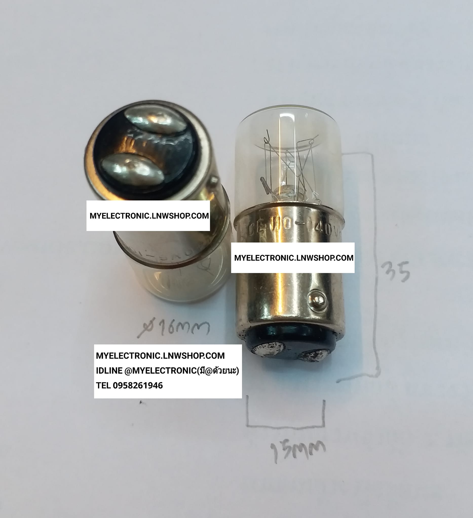 ขาย หลอดไฟ110/140V6/10W BA15D T16×35MM. ก้น2จุด หลอดไฟ 110V/140V 10W BA15D T16×35MM. LAMP TUBE หลอด ไฟ หลอดก้น2จุด หลอดก้นสองจุด ราคา ตัวละ . . บาท