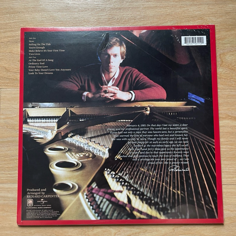 แผ่นเสียง Carpenters - Voice Of The Heart ,Black Vinyl, LP, Album, Reissue, Remastered, Eu มือหนึ่ง ซีล