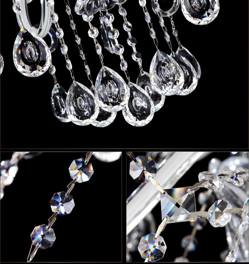 โคมไฟคริสตัล โคมไฟระย้า โคมไฟเพดาน โคมไฟ led โคมไฟตกเเต่งบ้าน หรูหรา สไตล์โมเดริ์น 6 เชิงเทียน เเถมฟรี !! หลอดไฟ เเสงwarmwhite จำนวน 6 หลอด [ crytal chandelier light ]