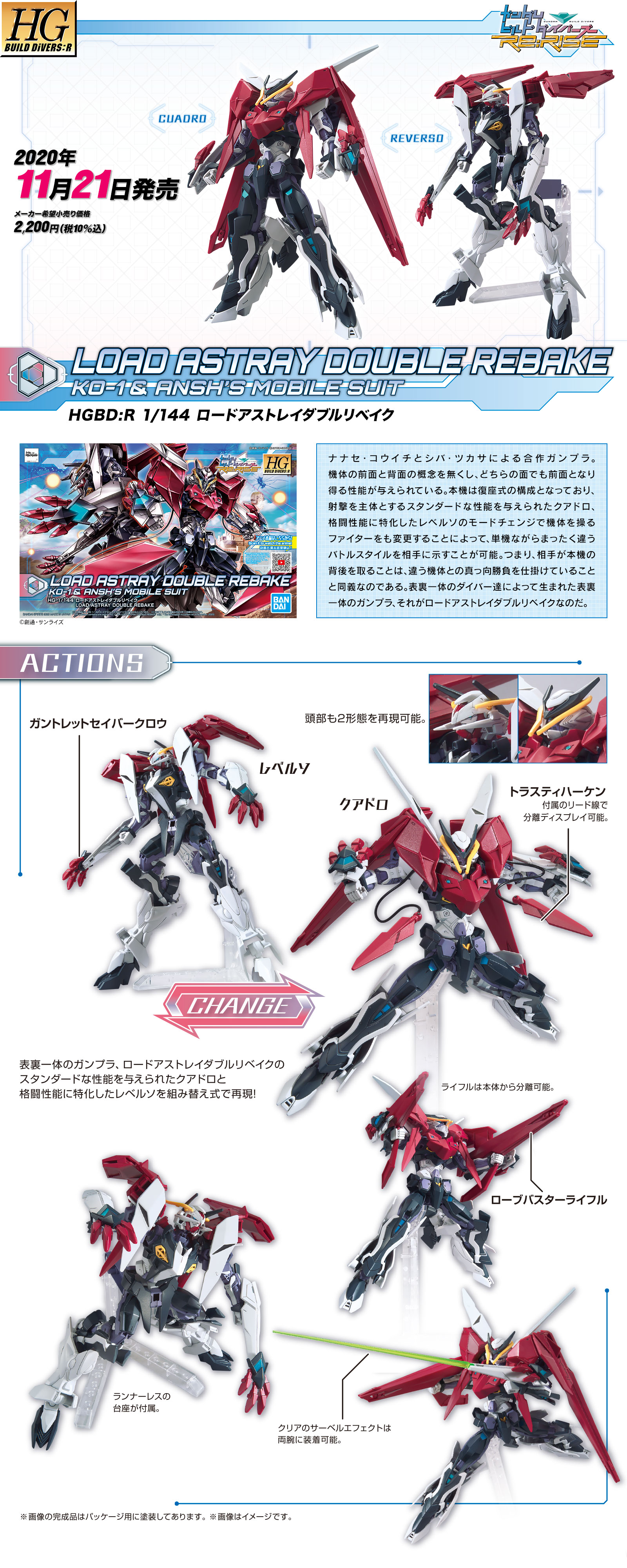 1060433 BANDAI SPIRITS HGBD:R 1/144 LOAD ASTRAY DOUBLE REBAKE