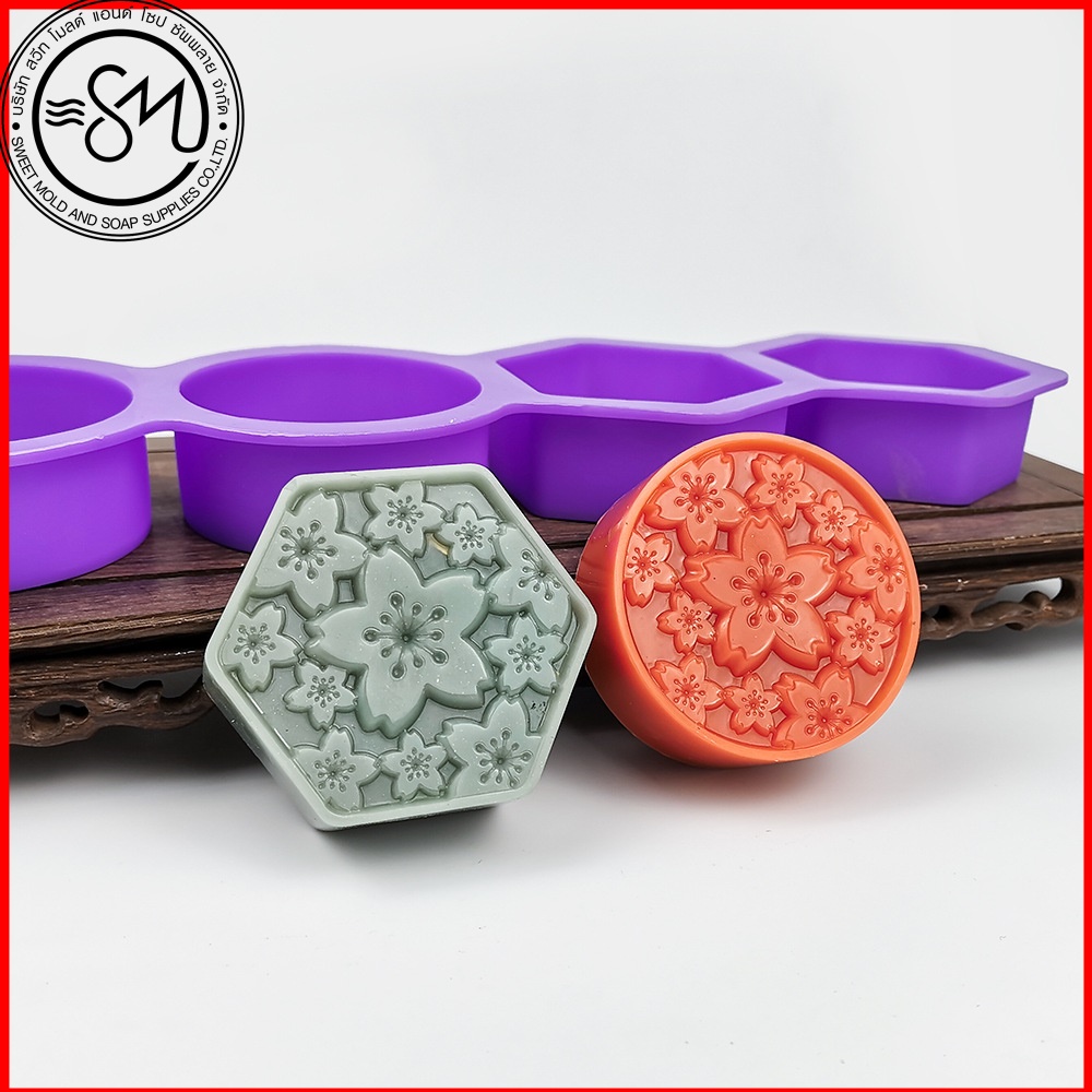 แม่พิมพ์วงกลม-หกเหลี่ยม คละลาย 4 ช่อง ขนาด 110 กรัม