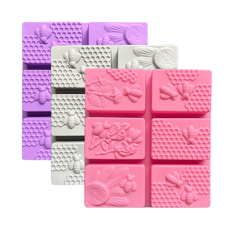 แม่พิมพ์รังผึ้งสี่เหลี่ยม ขนาด100 กรัม 6ช่อง : 006767