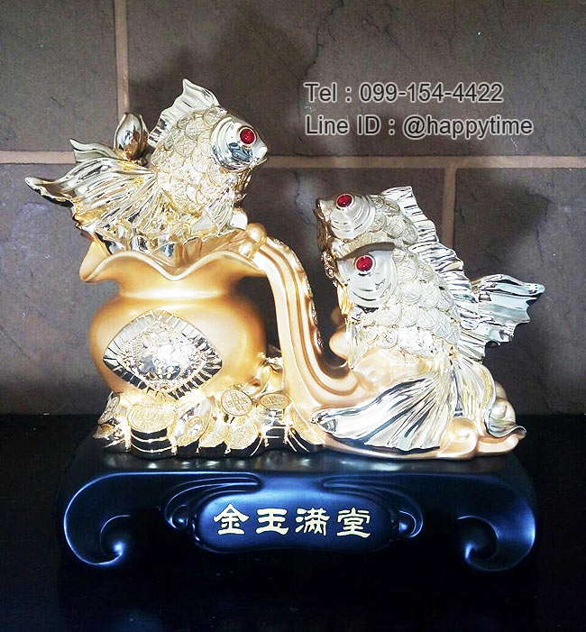 ของขวัญขึ้นบ้านใหม่มงคล ปลาทองเกล็ดเงิน+โถใส่เงิน