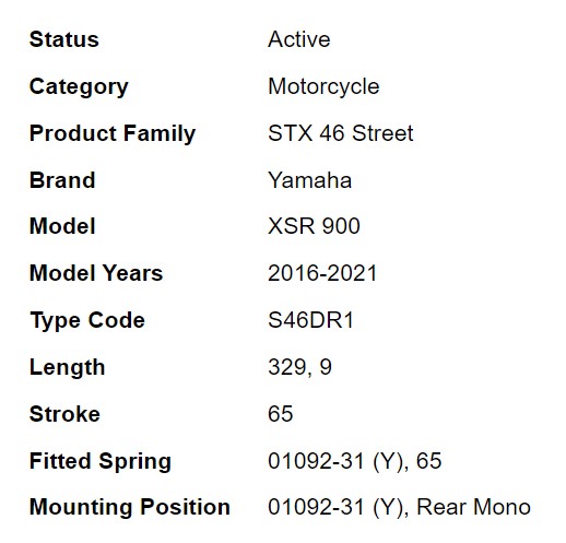 โช๊คหลัง OHLINS YA 335 FOR YAMAHA MT09/XSR900/TRACER900