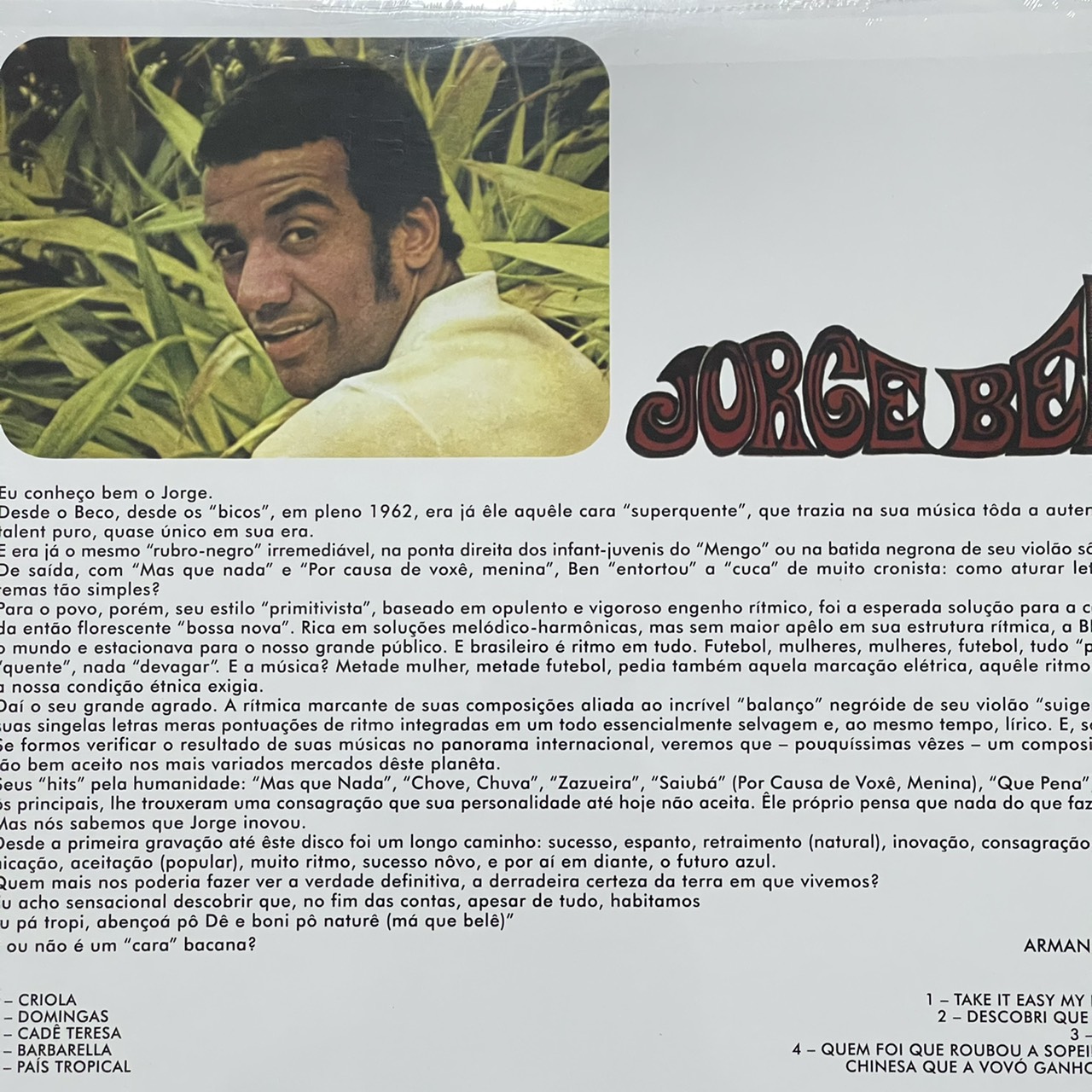 แผ่นเสียง Jorge Ben – Jorge Ben Vinyl, LP, Album, Reissue, Mono Country: US Jazz, Latin มือหนึ่ง ซีล