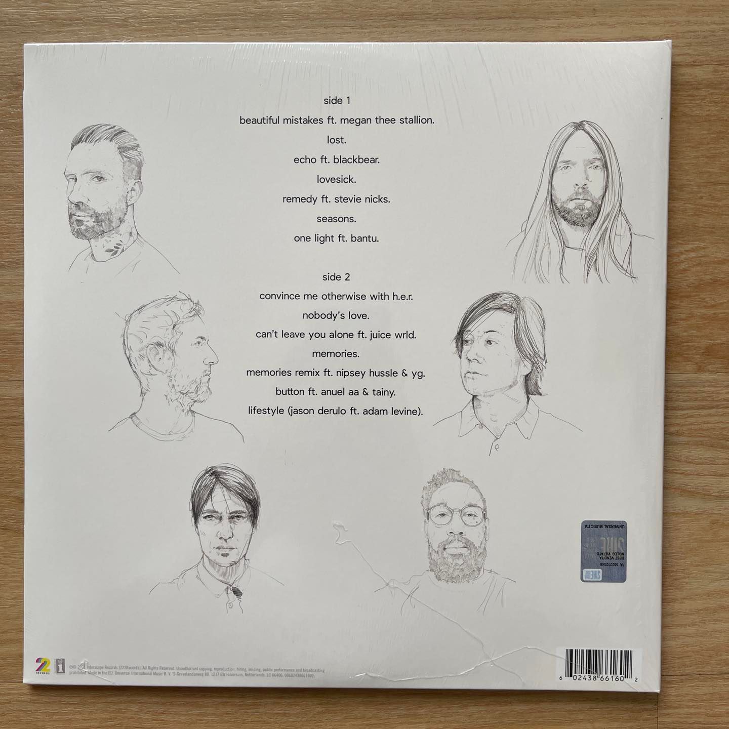 แผ่นเสียง Maroon 5 Jordi ** Purple Vinyl , LP, Album,แผ่นมือหนึ่ง ซีล**มีเพลง Memories