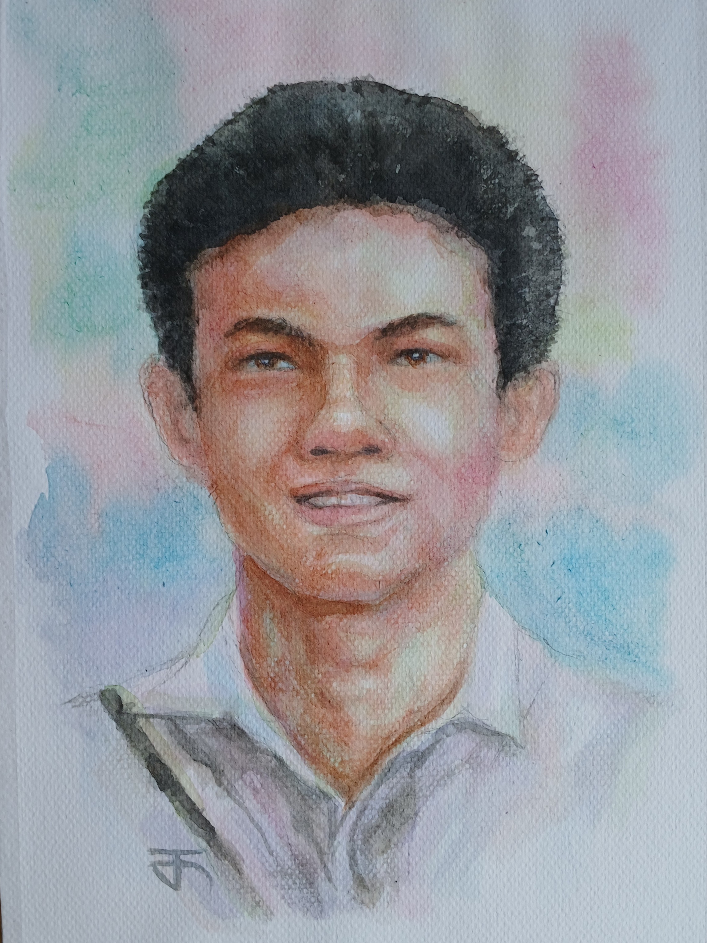 Portrait-2501-x7 สีน้ำ บนกระดาษ Canson 320 แกรม ขนาด [A4] 21 cm. x 29.7 cm.