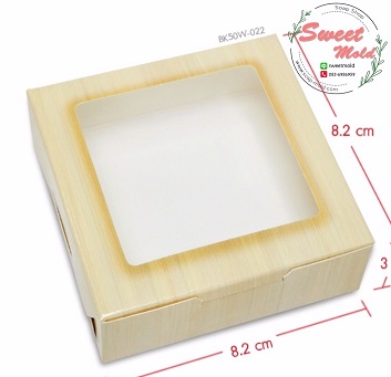 กล่องลายพื้นไม้ แพ็ค60ชิ้น ขนาด 8.2×8.2×3cm รหัสสินค้า: 006495