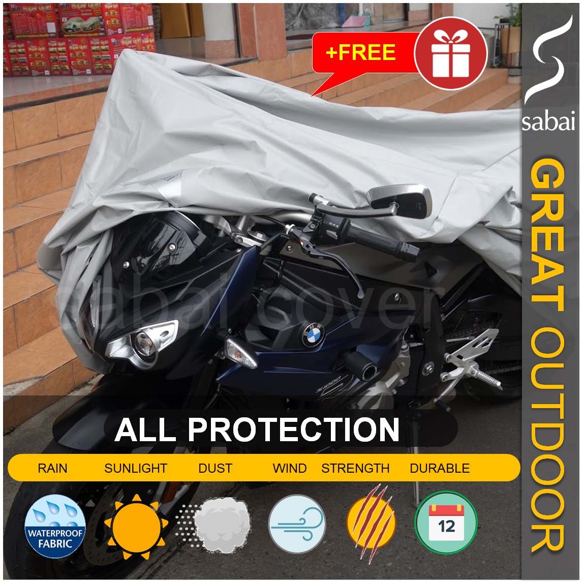 sabai cover ผ้าคลุมรถมอเตอร์ไซค์ - รุ่น GREAT OUTDOOR