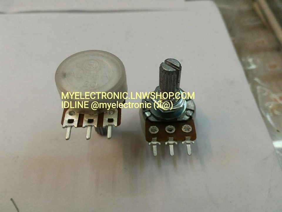 โวลุ่ม100KA,โวลุ่มA100K VOLUME100K OHM,VARIABLE RESISTER100K OHM โวลุ่ม100K A โวลุ่มA100K แกนสั้น ชั้นเดียว 3ขา ราคา ตัวละ . . บาท