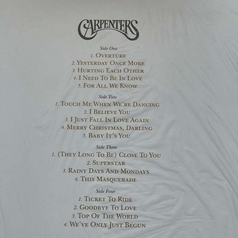 แผ่นเสียง Carpenters– Carpenters With The Royal Philharmonic Orchestra, 2 × Vinyl, มือหนึ่ง ซีล *มุมซ้ายล่างยู่นิด