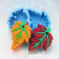 แม่พิมพ์สบู่ / แม่พิมพ์เทียน รูปใบไม้ 2 ช่อง 90g