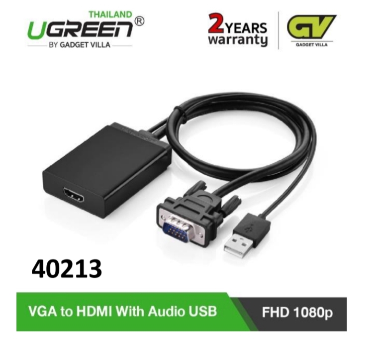 UGREEN 40213 VGA to HDMI Connector With Audio USB
