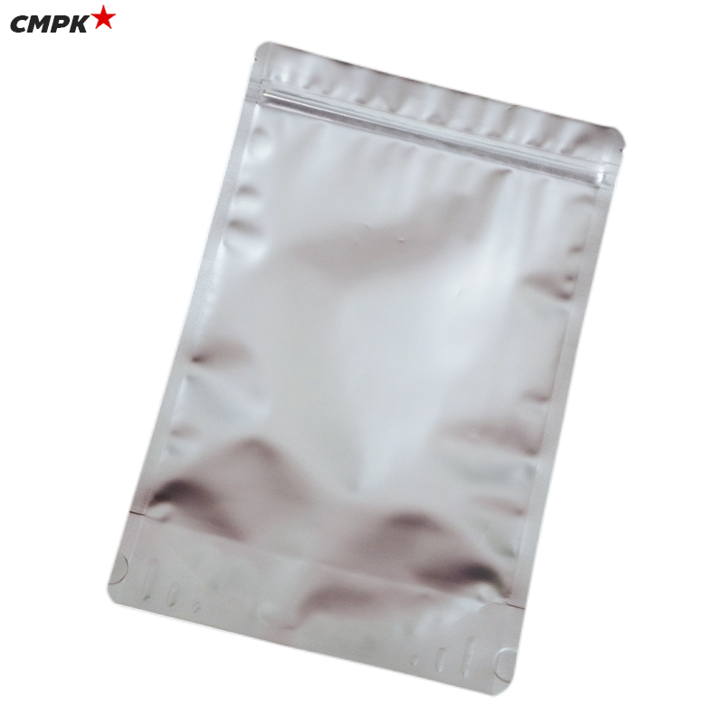 ถุงอลูมิเนียมฟอยล์ ทึบแสง ตั้งได้ ขอบโค้ง ติดซิป (50 ใบ) Aluminum Foil Zip bag