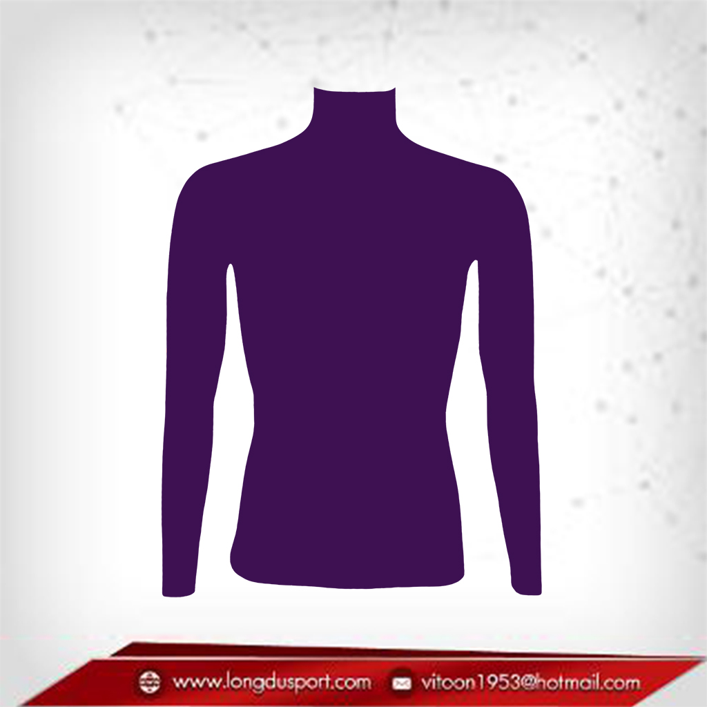 เสื้อรัดรูป Bodyfit แขนยาวคอเต่า สีม่วง pentone 2627