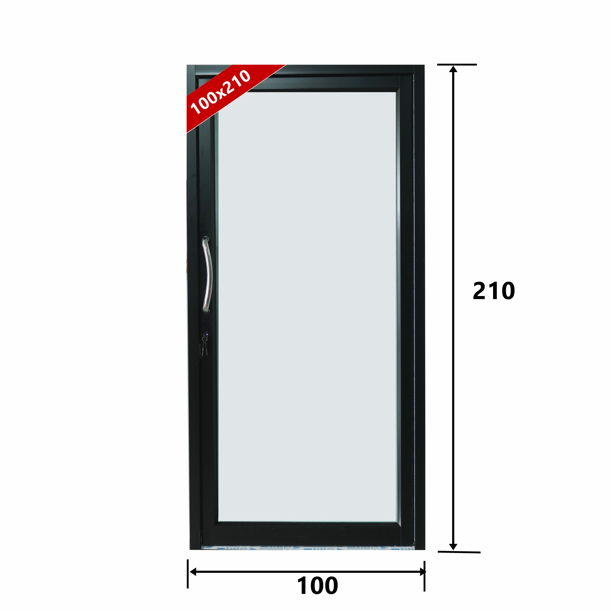ประตูบานสวิง สีดำ 100x210ชุดสำเร็จ