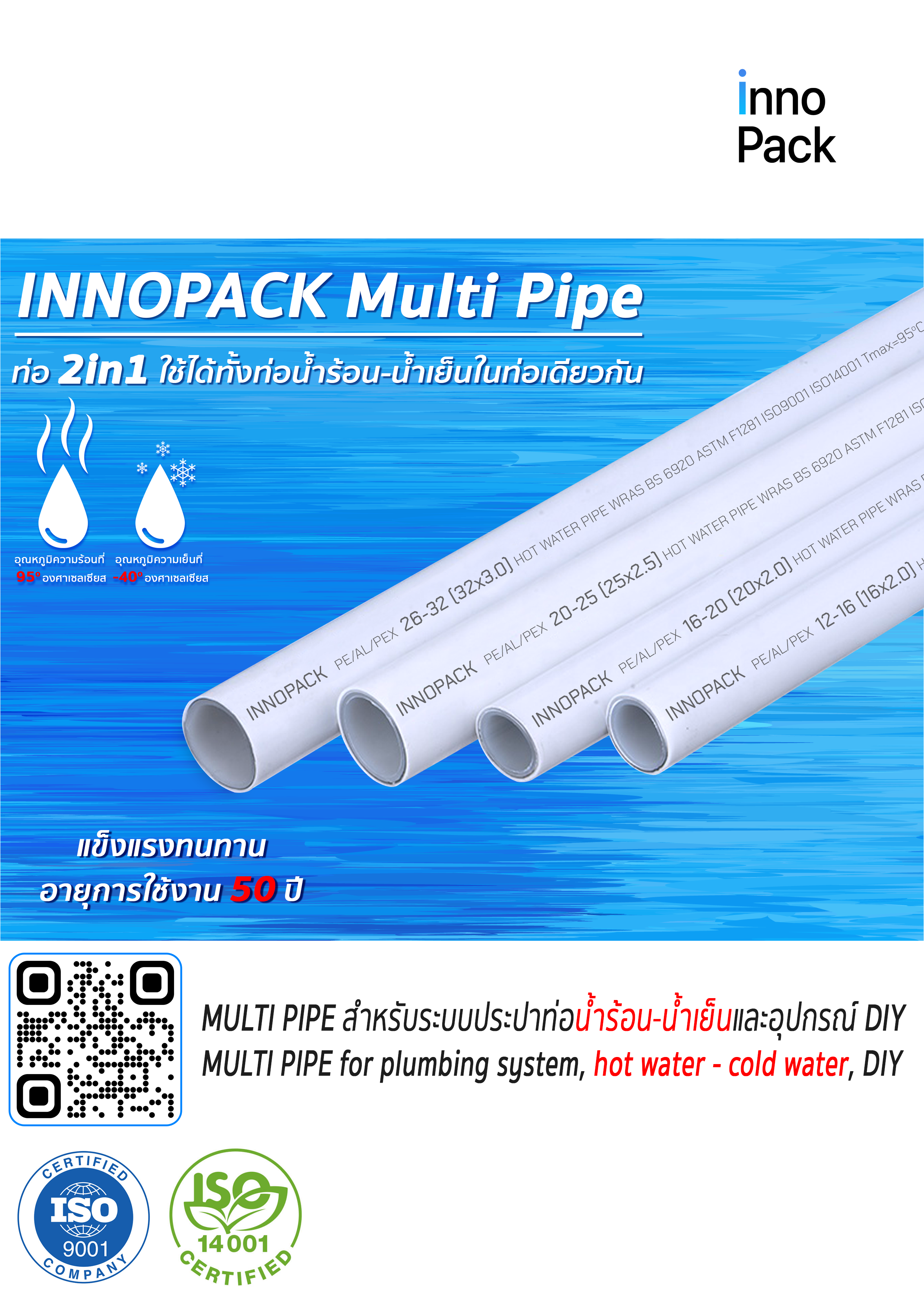 ท่อประปา น้ำร้อน - น้ำเย็น ท่อ Multipipe