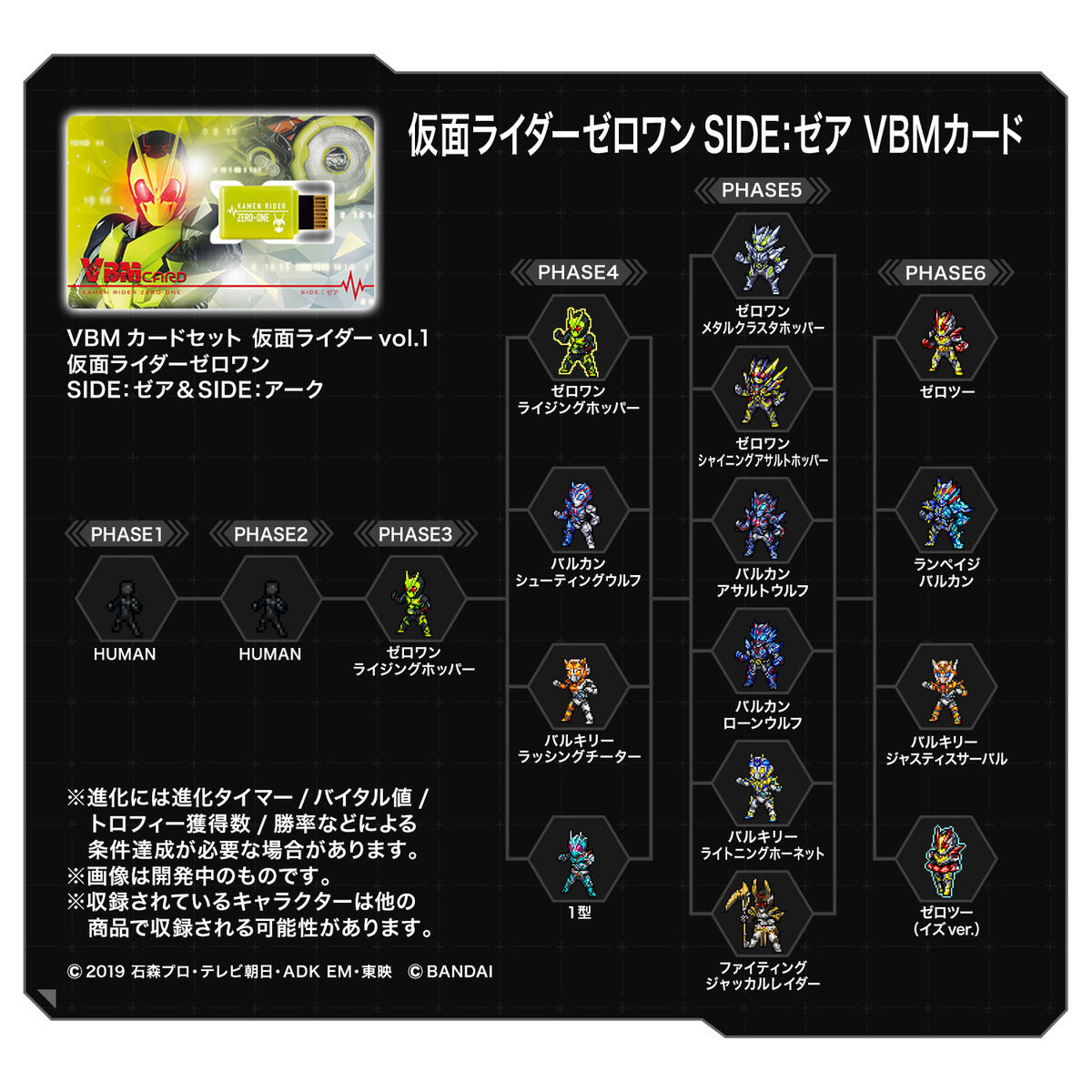 8072375 BANDAI SPIRITS VBM CARD SET KAMEN RIDER VOL.01 KAMEN RIDER ZERO-ONE SIDE:ZEA & SIDE:ARK