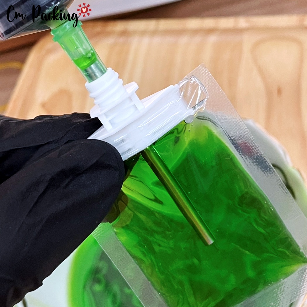 (100ใบ) ซองน้ำจิ้มน้ำสลัดฝาจุก+ไซริงค์สำหรับบรรจุ เหมาะกับร้าน delivery ตลาดนัด เพิ่มมูลค่าเพิ่ม ใช้งานง่าย ไม่หกเลอะเทอะ