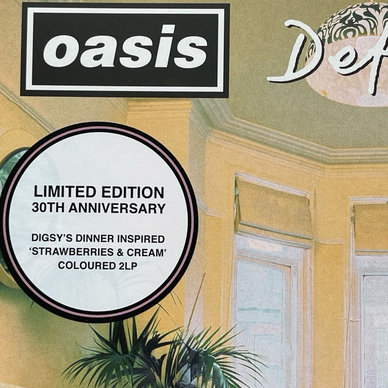 แผ่นเสียง Oasis Definitely Maybe , 30th Anniversary Edition, Strawberries & Cream Vinyl มือหนึ่ง ซีล