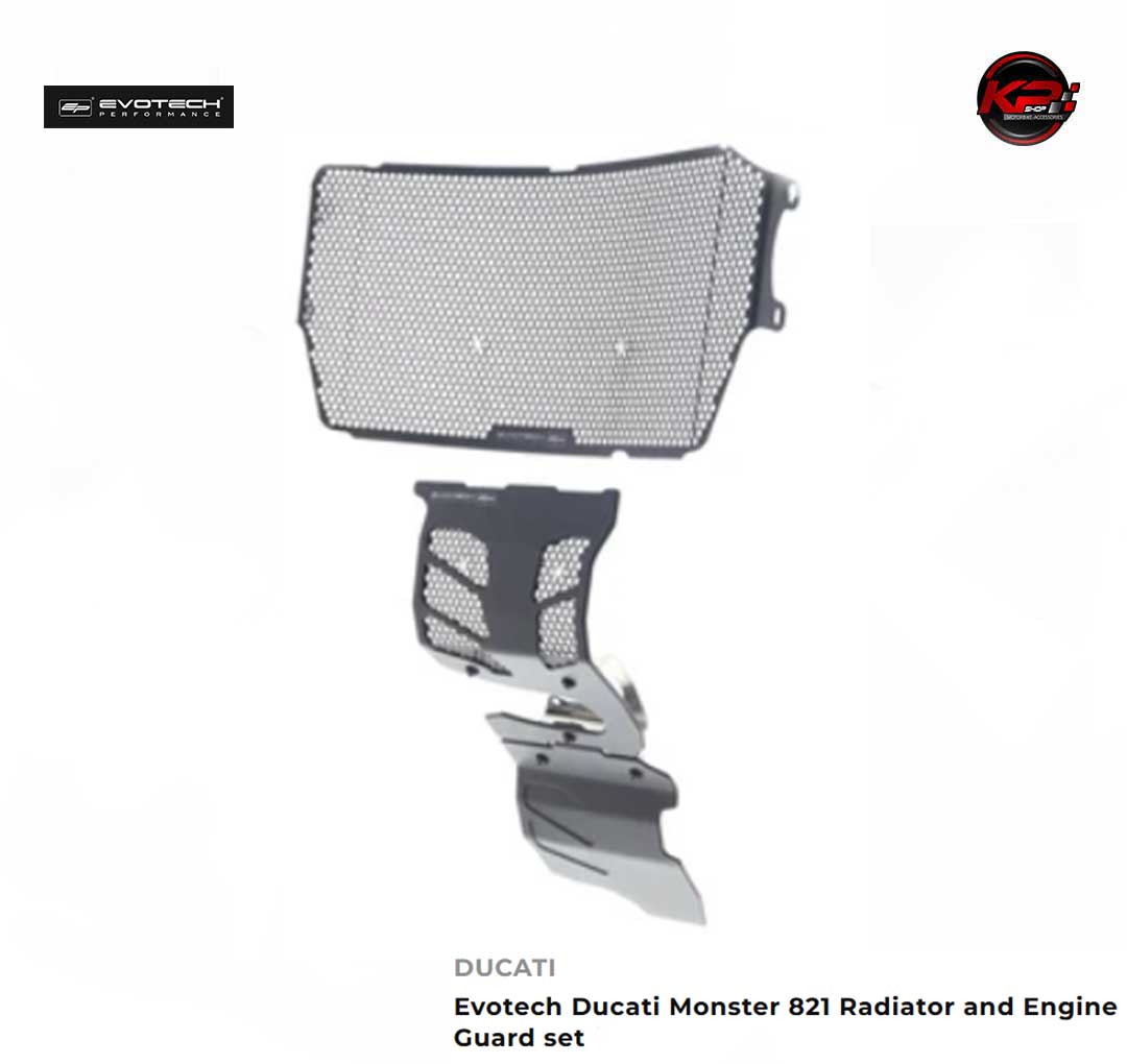 การ์ดหม้อน้ำ การ์ดเครื่อง Evotech Ducati Monster 821 Radiator and Engine Guard set