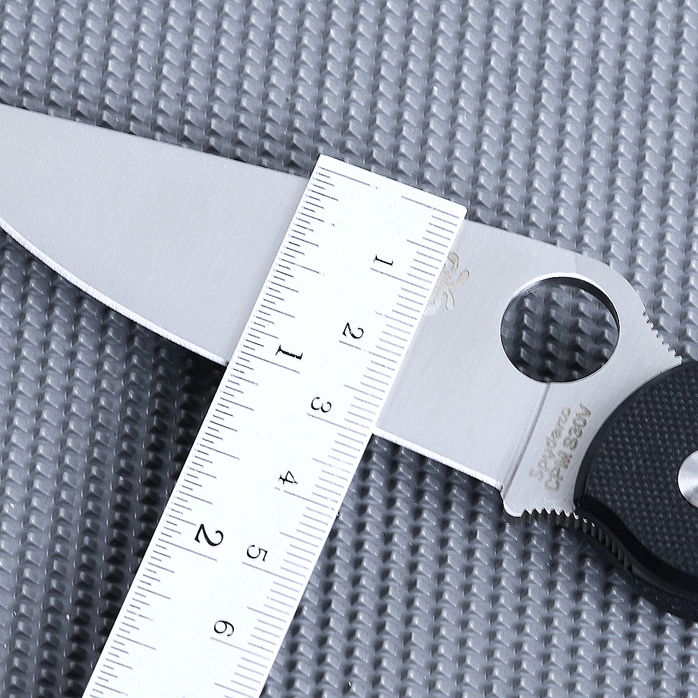 SPC#Large Black มีดเดินป่า มีดแคมปิ้ง Spyderco CPM S30V มีดพับ เหล็กใบมีดสแตนเลส 1 350 กรัม Black 24 cm.