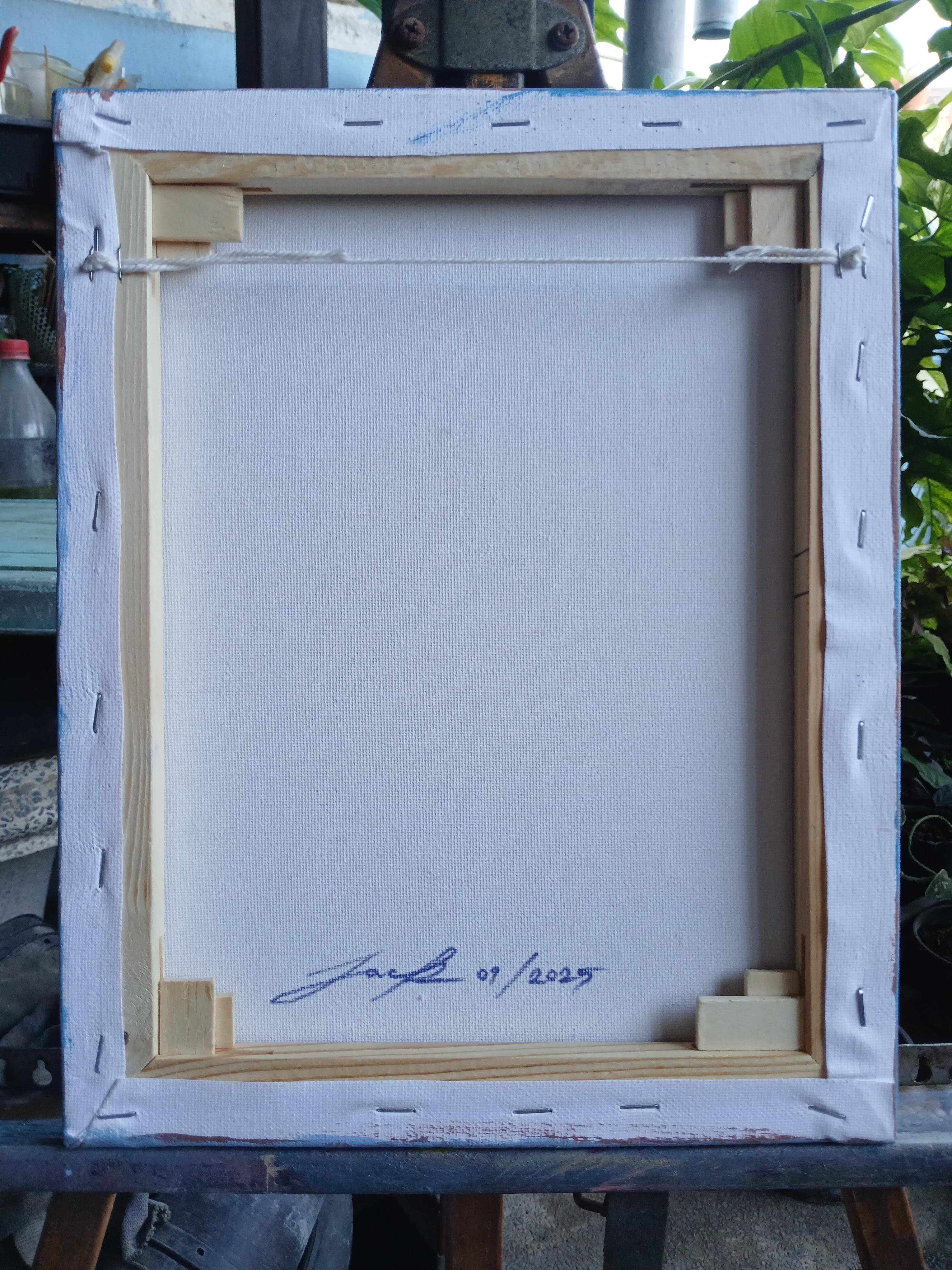 ภาพวาด ในหลวง รัชกาลที่ 9 สีอะครีลิคและวาดเส้นปากกาอะครีลิค แนว colorful บนเฟรมผ้าใบ ขนาด 24 cm. x 29.5 cm.(ประมาณ a4) งานวาด มีชิ้นเดียว ไม่ใช่ภาพพิมพ์หรือโปสเตอร์