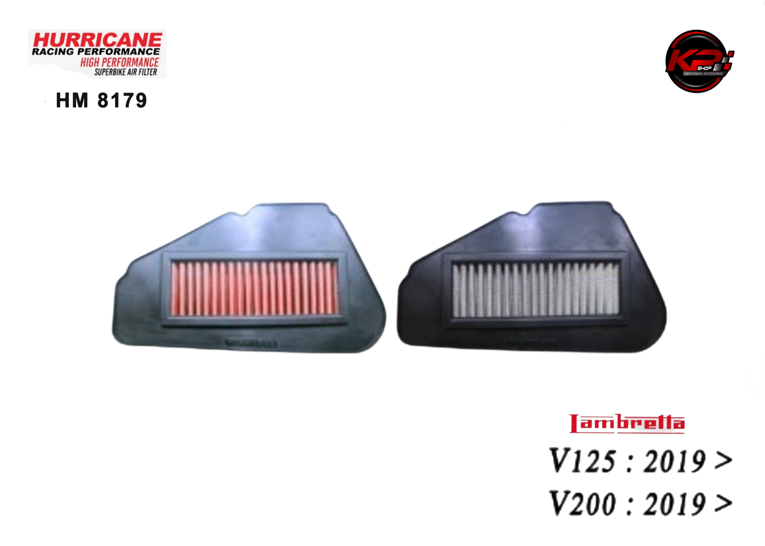 กรองอากาศ HURRICANE FOR LAMBRETTA V125 / V150 2019+ (STANLESS) HM8179