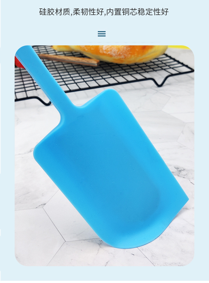 ไม้พายซิลิโคนแบบปาดด้ามจับหนา ขนาด30CM. (คละสี)