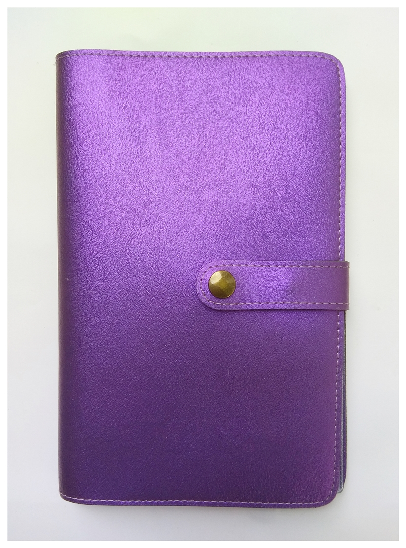 (vrb-389-13) กระเป๋าใส่เล่มทะเบียนรถ/ทะเบียนบ้าน สีม่วง มันเงา