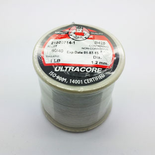 ขาย ตะกั่วบัดกรี เส้นผ่านศูนย์กลาง1มม.1ปอนด์ ตะกั่ว บัดกรี ยี่ห้อ ULTRACORD 1MM. อุลตร้าคอร์ ราคา ม้วนละ . บาท
