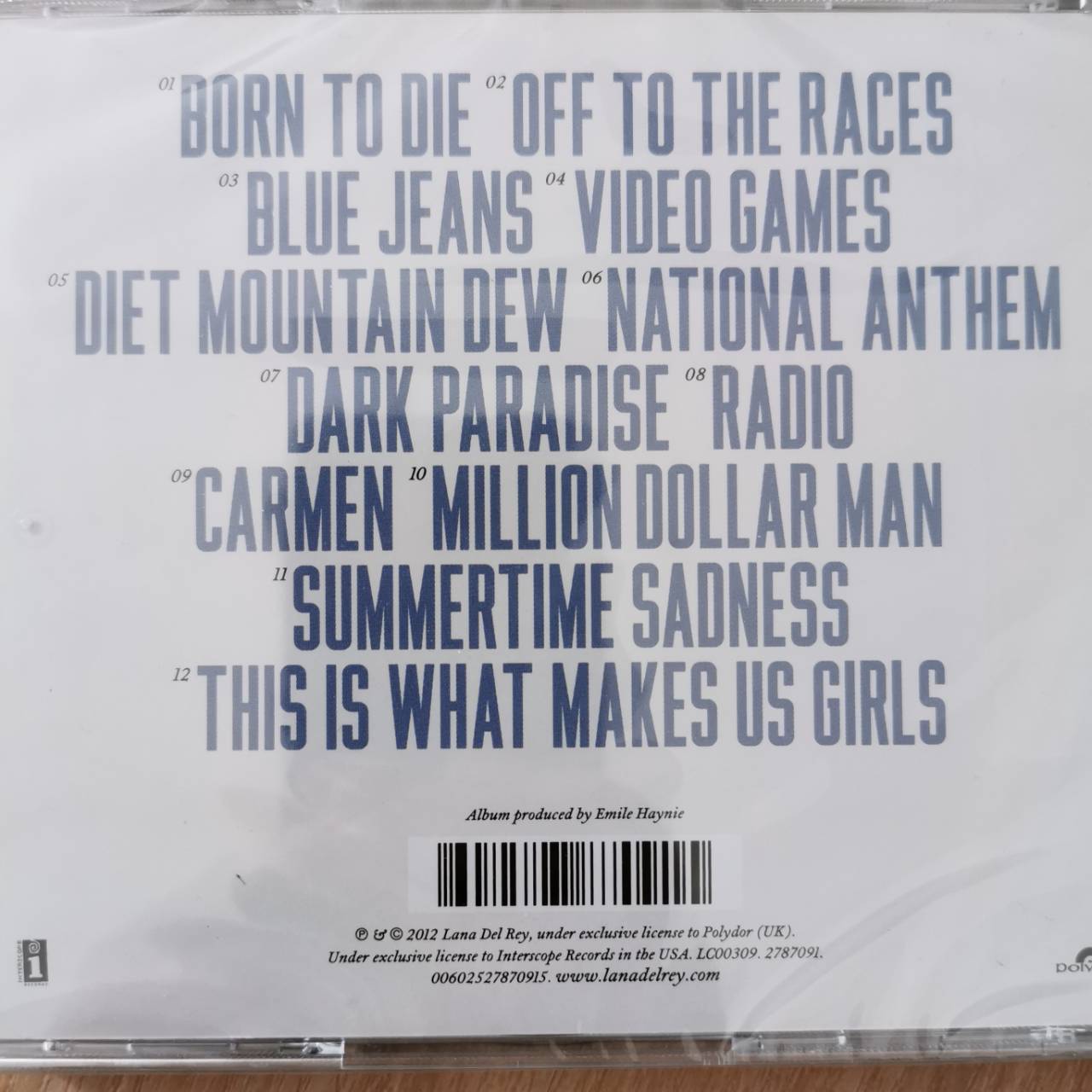 CD ซีดีเพลง Lana Del Rey – Born To Die