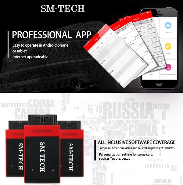 SM-TECH MINI เครื่องสแกนรถยนต์ เครื่องลบไฟโชว์รถยนต์ ระดับศูนย์บริการ 49 ยี่ห้อ