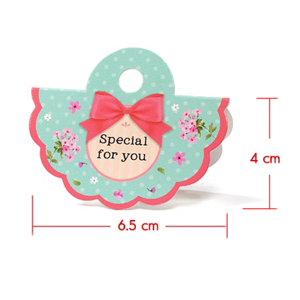 หัวถุงลายดอกไม้สีฟ้าลายจุด 4x6.5 cm. 50 ชิ้น รหัสสินค้า : 004648