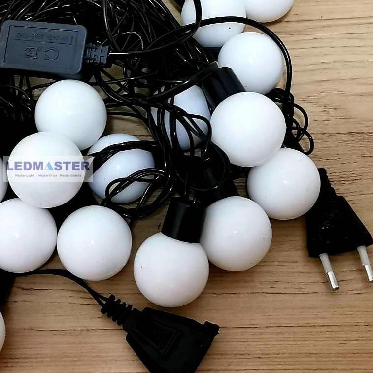ไฟประดับตกเเต่ง ไฟเส้น led หลอดปิงปองทรงกลม จำนวน 20 หัว ความยาว 6 เมตร ( หลอดขนาดใหญ่กว่าไฟเชอรี่ครับ ) สายดำ เเสงwarmwhite วอร์มไวท์ ใช้สำหรับเป็นไฟเเฟนซีประดับอาคาร สถานที่ ตกเเต่งสวน งานปีใหม่ งานลอยกระทง ไฟประดับห้อง ไฟตกเเต่ง led ไฟเส้น
