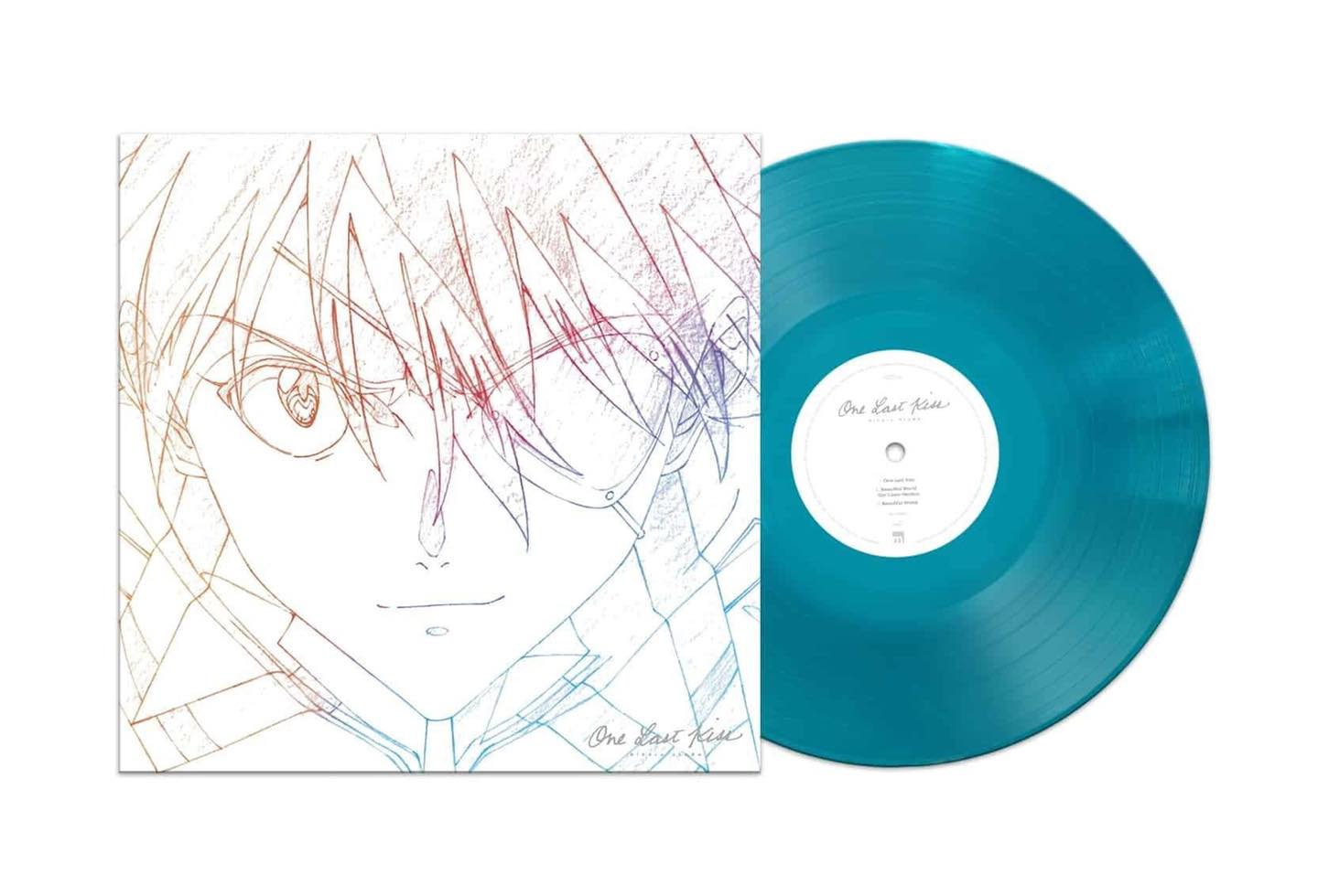 แผ่นเสียง Utada Hikaru - One Last Kiss (EVANGELION) (**translucent crystal blue vinyl ) อัลบั้มนี้ เป็นเพลงประกอบอนิเมะ Neon Genesis EVANGELION 3.0+1.0