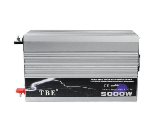 TBE Power Inverter อินเวอร์เตอร์ 5000W รุ่น Pure Sine Wave (DC 12V TO AC 220V) กระเเสไฟบริสุทธิ์ คลื่นไฟนิ่ง เครื่องแปลงไฟรถเป็นไฟบ้าน หม้อแปลงไฟ ตัวแปลงไฟรถ ใช้อุปกรณ์ไฟบ้านได้ในรถ เครื่องเเห่เสียง [ เเท้ 100 % ]