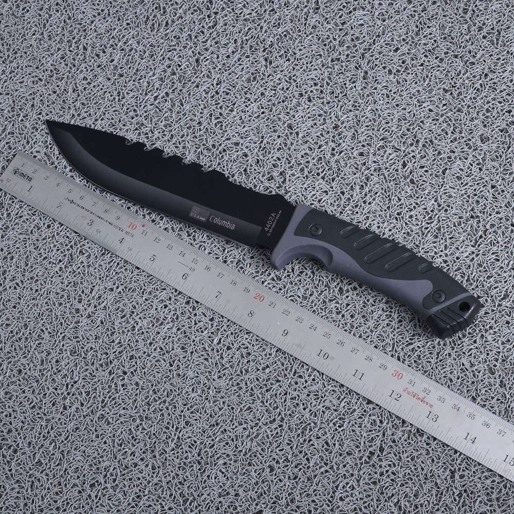 CB-4402A มีดเดินป่า มีดแคมปิ้ง Columbia Black Blade ใบมีดสแตนเลสเคลือบดำมีดรวมด้าม 12.5 นิ้ว. 1 430 กรัม black 12.5 inch