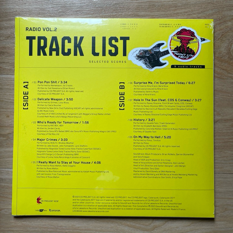 แผ่นเสียง Various - Cyberpunk 2077 Radio OST Vol. 2 ,Vinyl, LP, Album, Compilation, Yellow มือหนึ่ง ซีล