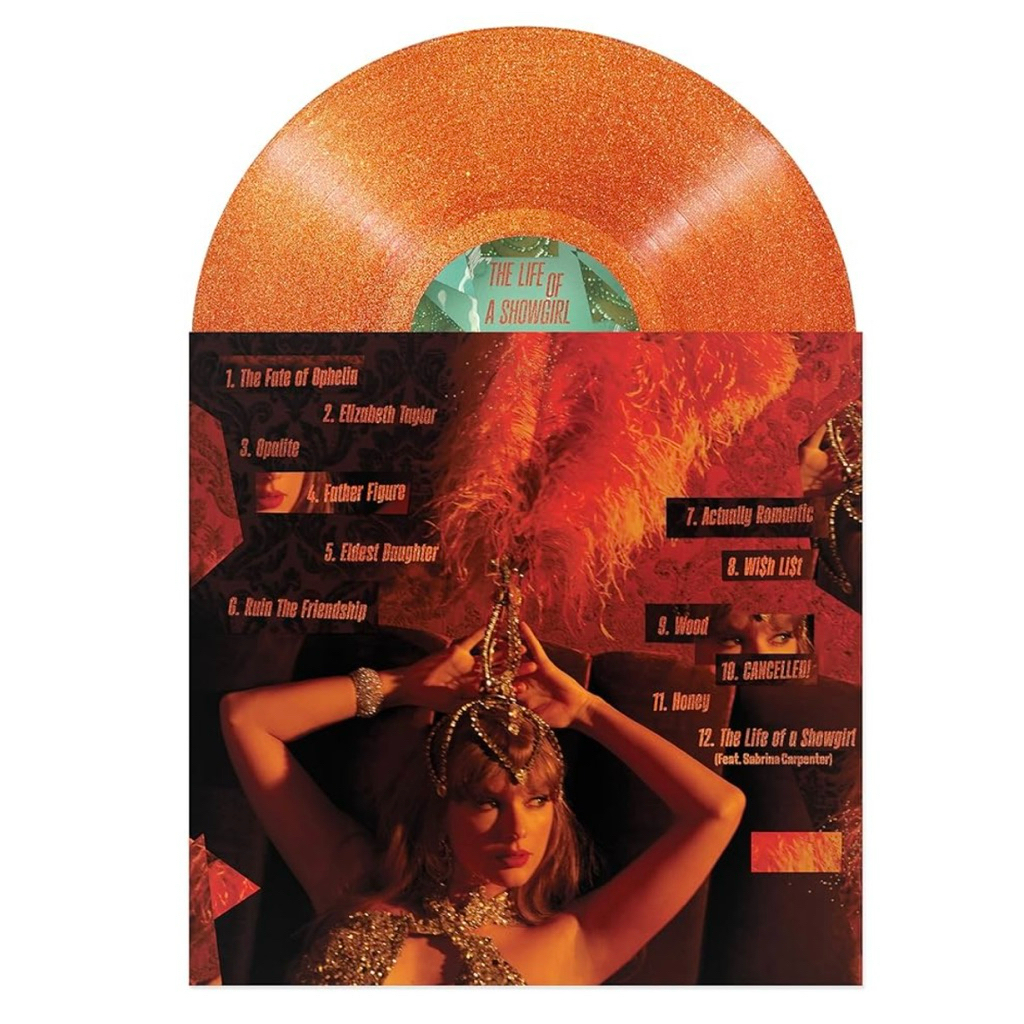 แผ่นเสียง Taylor Swift The Life Of A Showgirl Sweat Orange Glitter Vinyl มือหนึ่ง ซีล