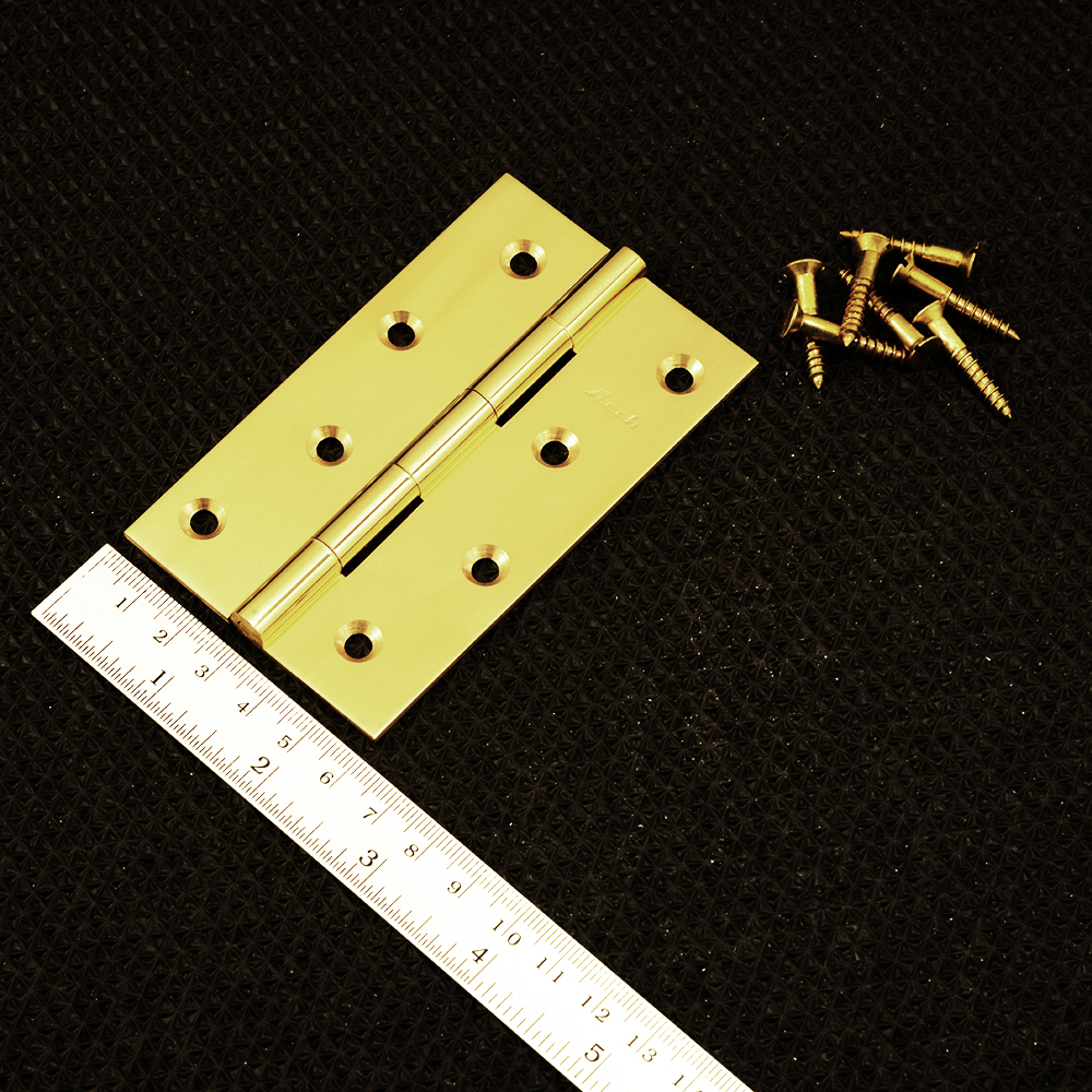 DHG#1 อัน (1Pcs) บานพับ บานพับประตู บานพับทองเหลืองแท้ 1 อันพร้อมสกรู Real Brass Door Hinge ของนำเข้า 5 180 กรัม Gold ดูจากรูป