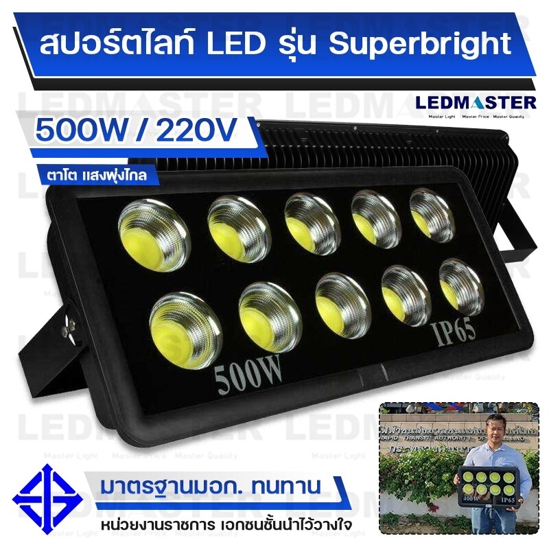 งานสปคโครงการ ราคาถูก สปอร์ตไลท์สนามฟุตบอล LED 1000W 800W 600W 500W 400W 300W 200W 100W 220V รุ่น Super Bright COB ตาโต เเสงพุ่ง (วัตต์เต็ม) สปอร์ต ไล ท์ สนาม บอล สนามตะกร้อ ลานจอดรถ ห้างสรรพสินค้า