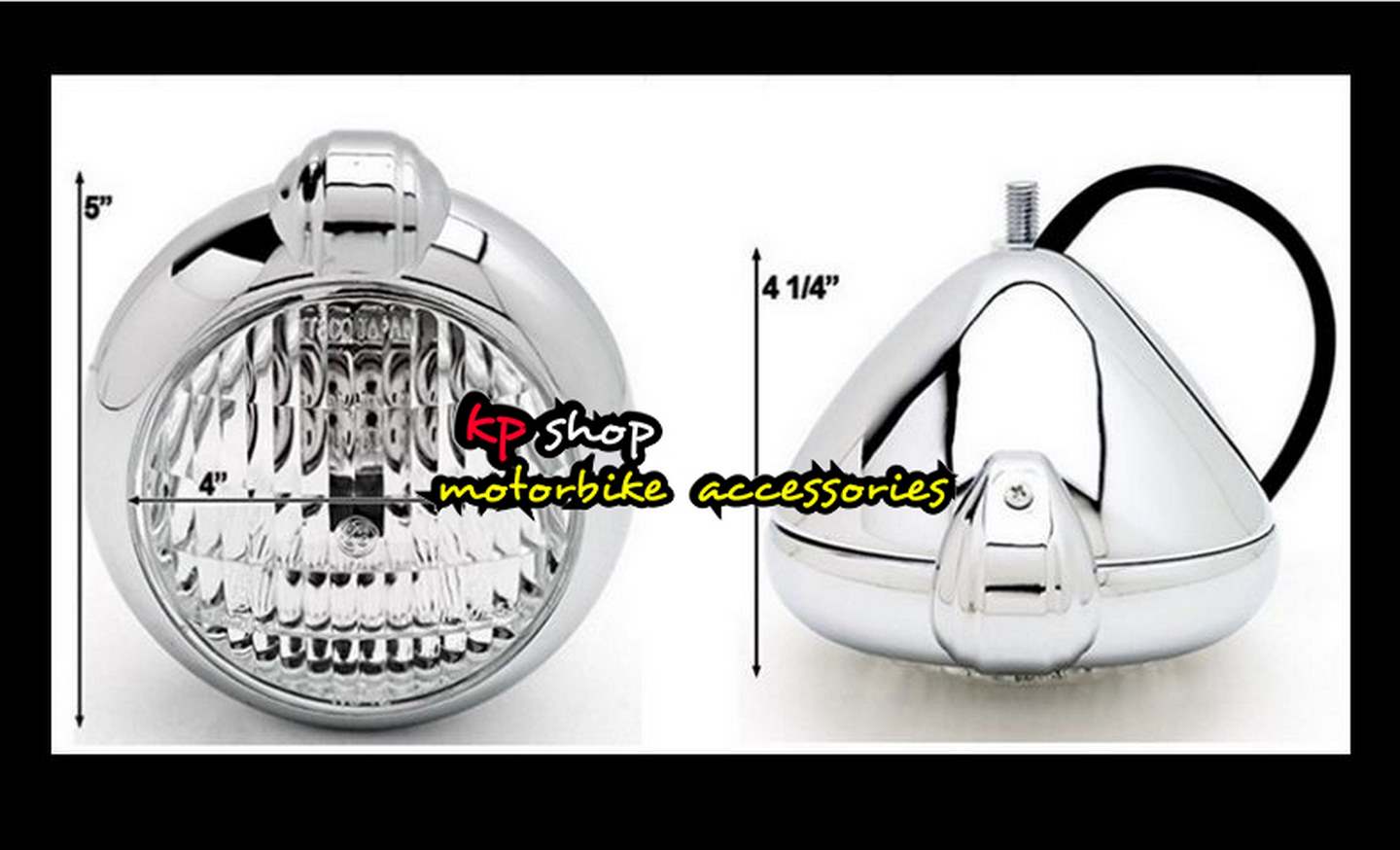 ไฟหน้าช้อปเปอร์ โคมเงินโครเมี่ยม