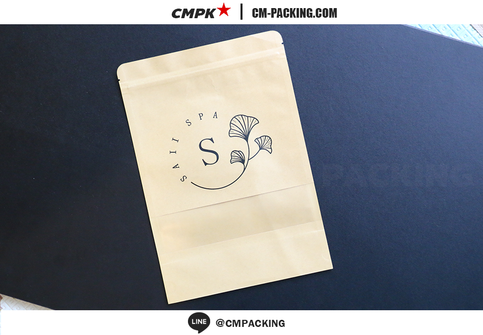 ถุงคราฟท์ขาว มีหน้าต่างซิปล็อค ตั้งได้ (50 ใบ) ถุงแบ่งบรรจุ food safety ใส่อาหารและขนมได้ เหมาะสำหรับของแห้ง